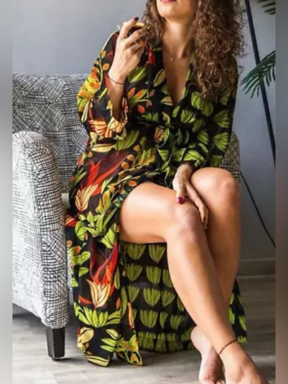 S. Zara FLUID DRESS WITH BELT
